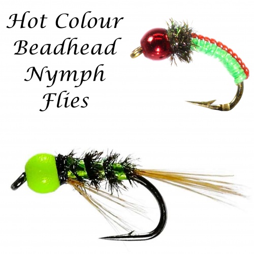 Hot Colour Beadhead Nymph Flies